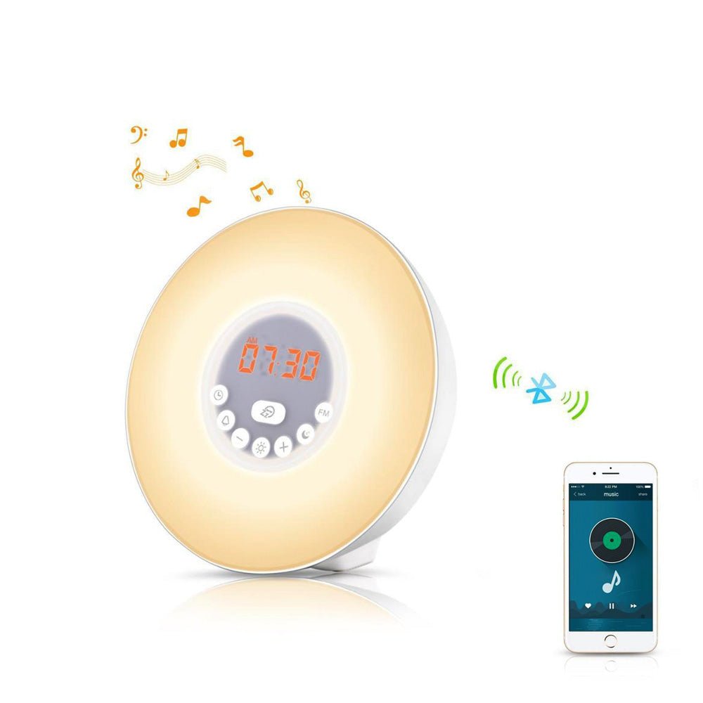 Buy 6638G Bluetooth Alarm Clock Speaker at deensquare.com Dubai | UAE. Features 7-color LED light, Bluetooth audio, alarm clock &amp; hands-free calls.