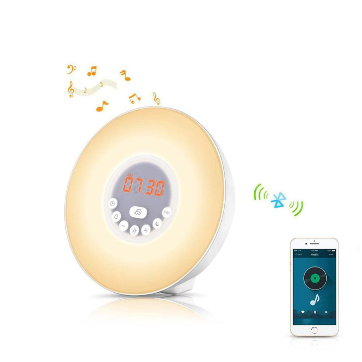 Buy 6638G Bluetooth Alarm Clock Speaker at deensquare.com Dubai | UAE. Features 7-color LED light, Bluetooth audio, alarm clock &amp; hands-free calls.