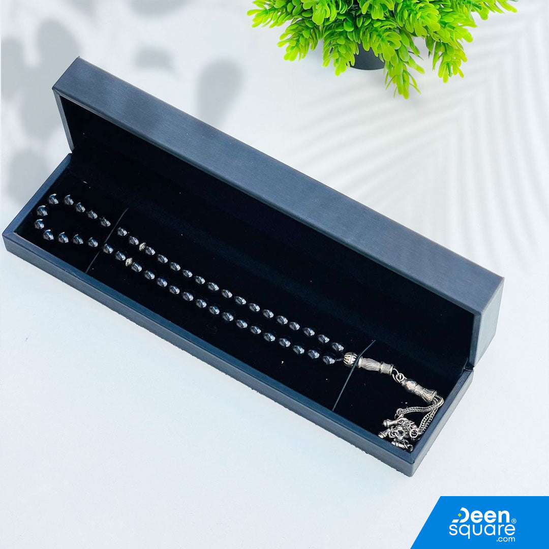 33 Beads Amber Stone Tasbeeh (تسبيح‎‎) | Black