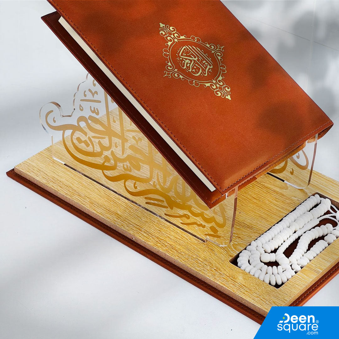 Elegant Quran & Tasbeeh with Acrylic Display Box
