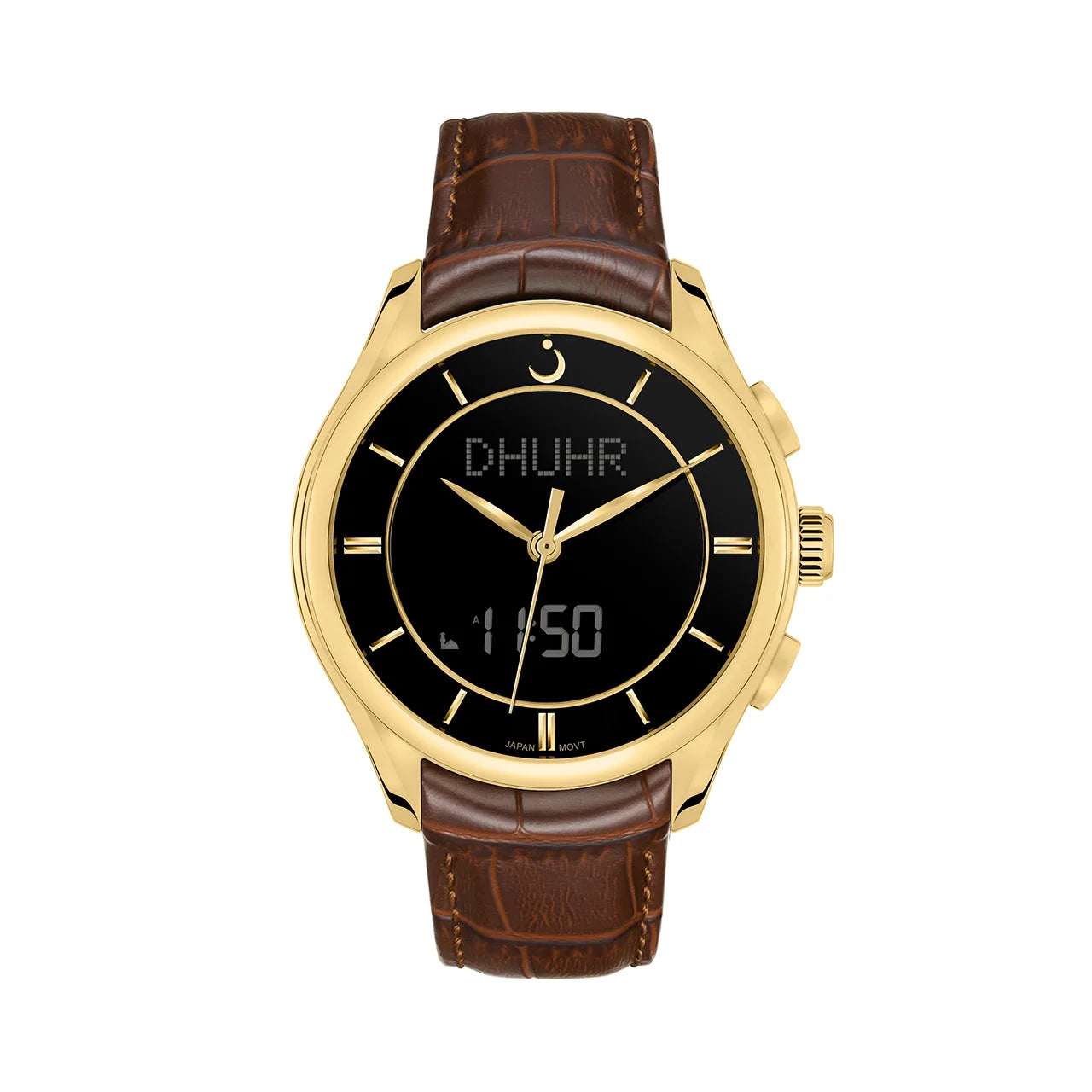 Al Fajr Premier 360 Leather Gold Model WW-22LG (44mm) - Brown Color