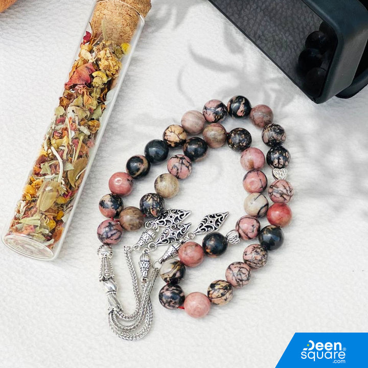 Pearl 33 beads Tasbeeh - Natural Rhodonite