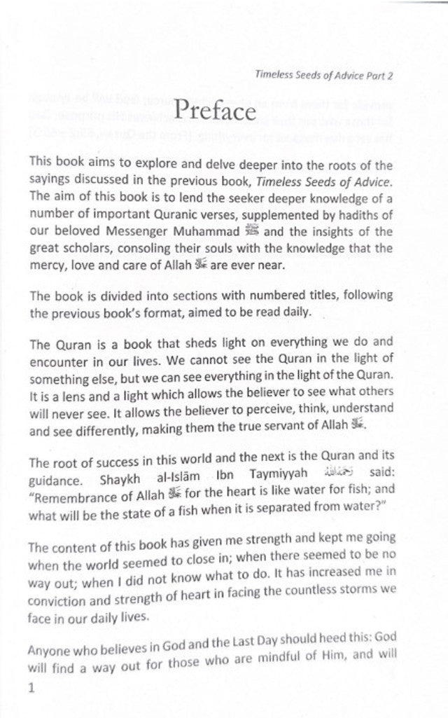 Timeless Seeds of Advice Part 2 (A Deeper Reflection)