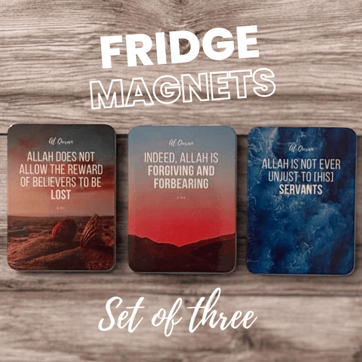 Islamic Fridge Magnets – 3 Quran Verses from Surah Aal-i-Imran (Set 2)