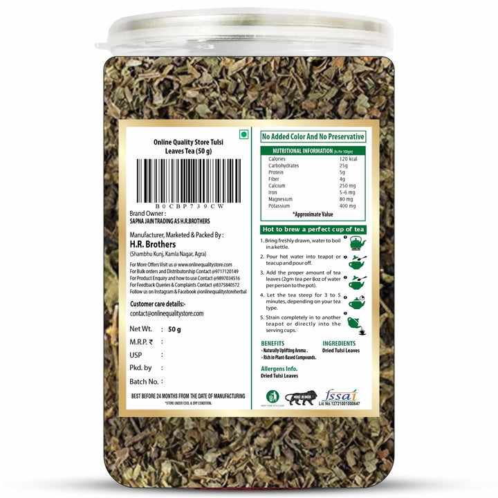 Online Quality Store tulsi leaves herbal tea 50g natural dried holy basil
