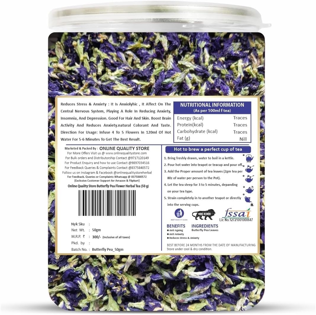 Online Store Quality Butterfly pea flower herbal tea 50g natural blue pea tea caffeine free herbal tea