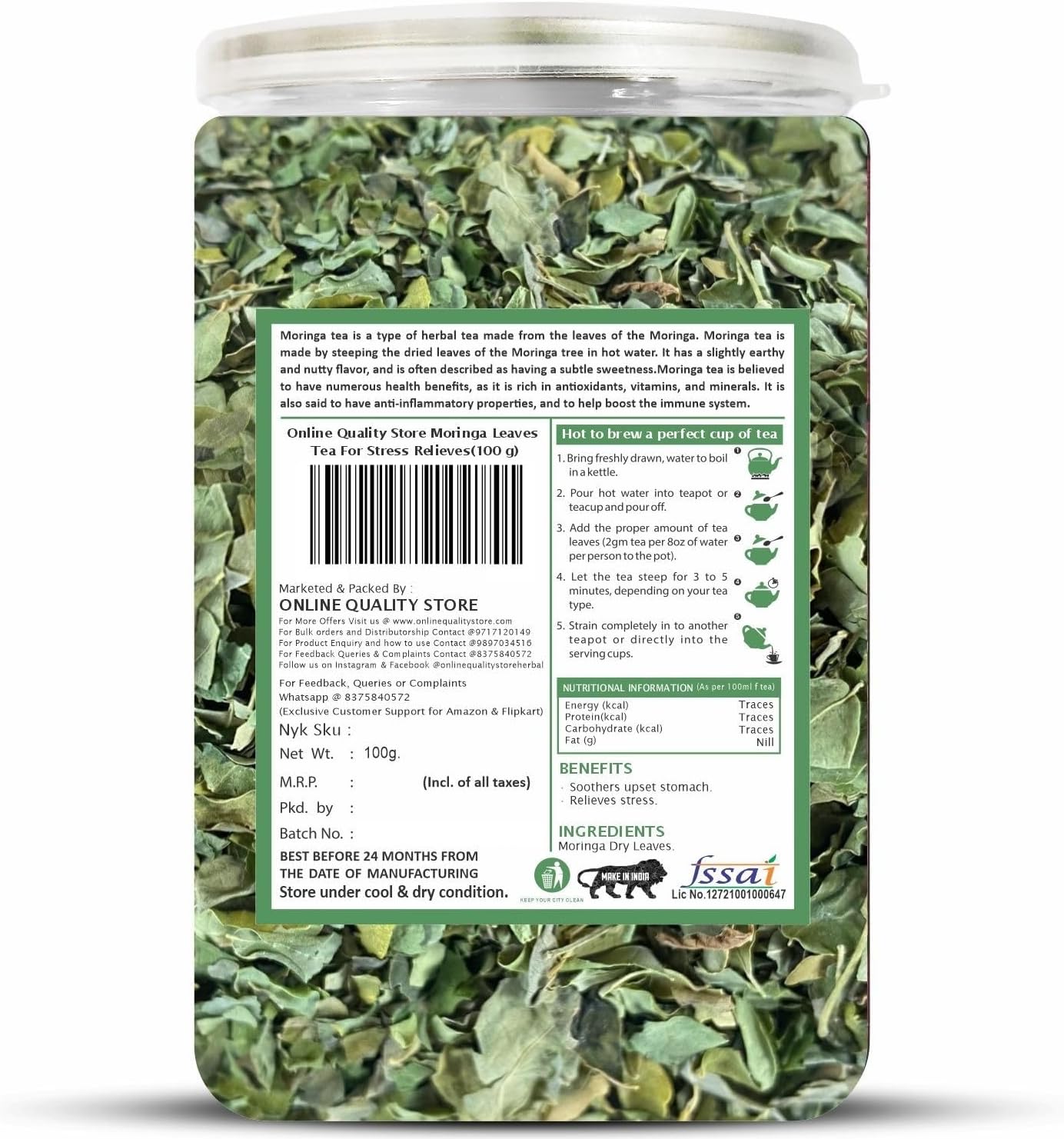 Moringa leaves herbal tea 50g natural dried moringa leaf caffeine free herbal tea