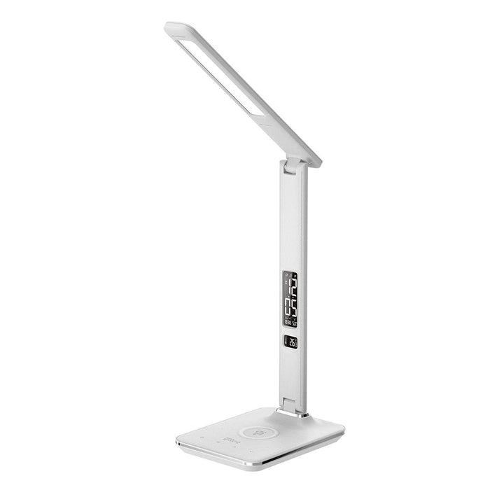 Buy U13Q LED Desk Lamp with Wireless Charger at deensquare.com Dubai | UAE. Features clock, calendar, alarm, temperature display &amp; 3 light modes.
