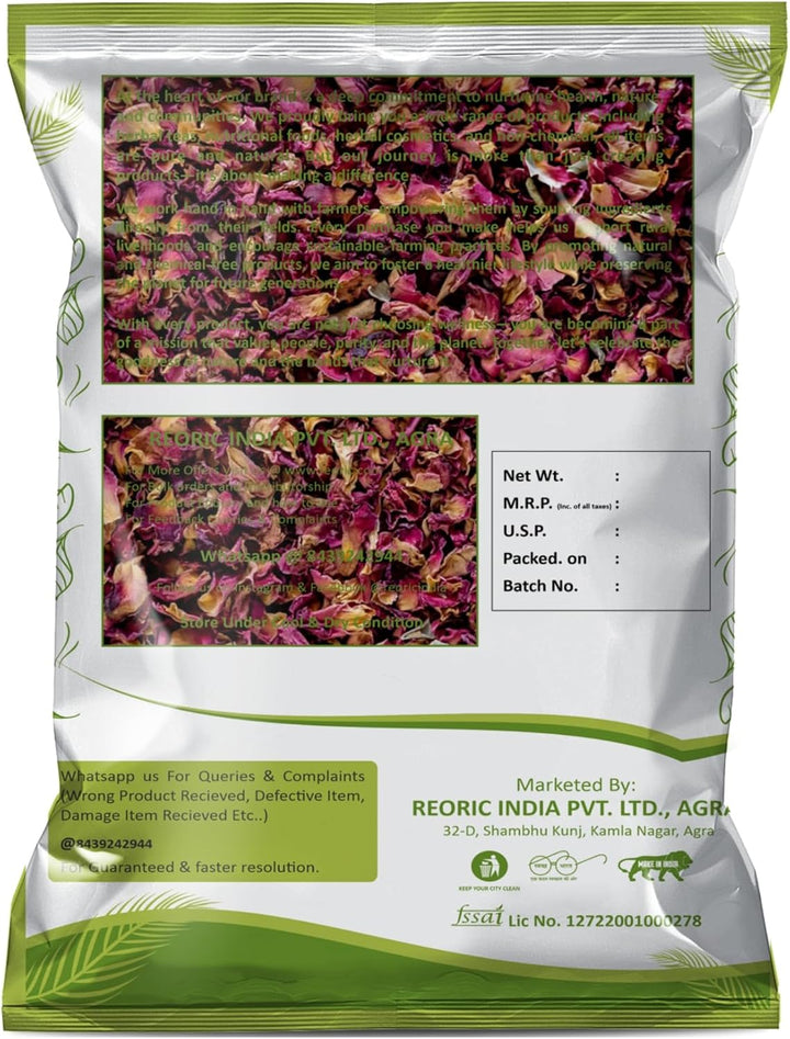 BRALCON dried rose petals edible flowers 100g natural gulab patti