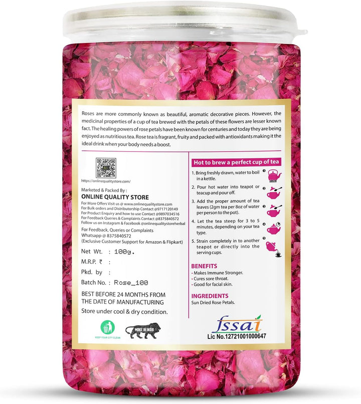 Online Quality Store Organic Herbal Tea Combo 400g (100g x 4 Pack) Hibiscus Butterfly Pea Rose Lemongrass