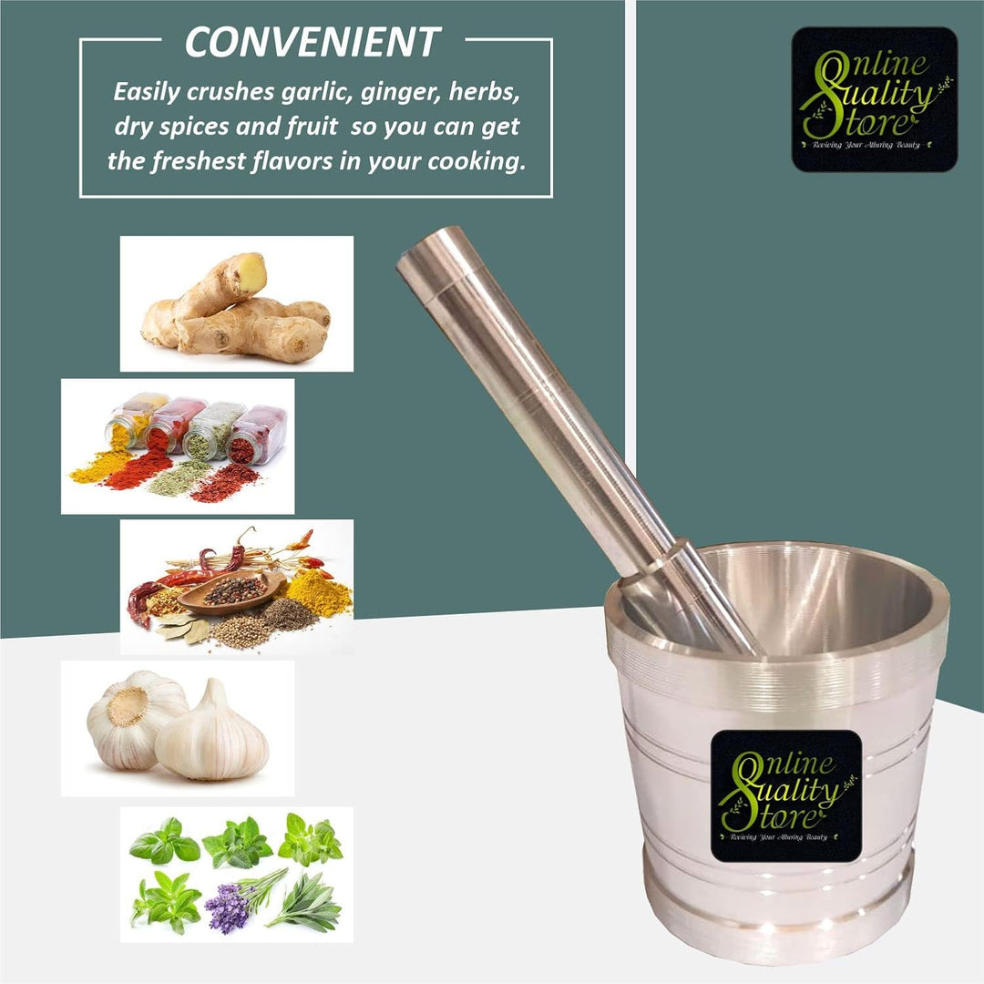 Online Quality Store kitchen khalbatta mortar pestle aluminium spice grinder
