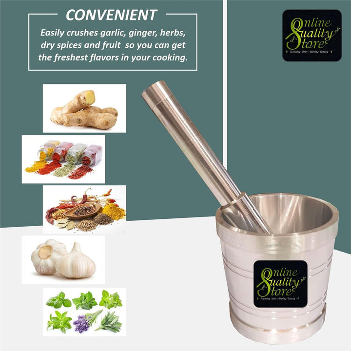 Online Quality Store kitchen khalbatta mortar pestle aluminium spice grinder