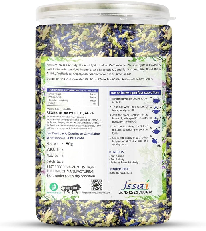 BRALCON butterfly pea flower tea 50g natural dried blue pea flowers