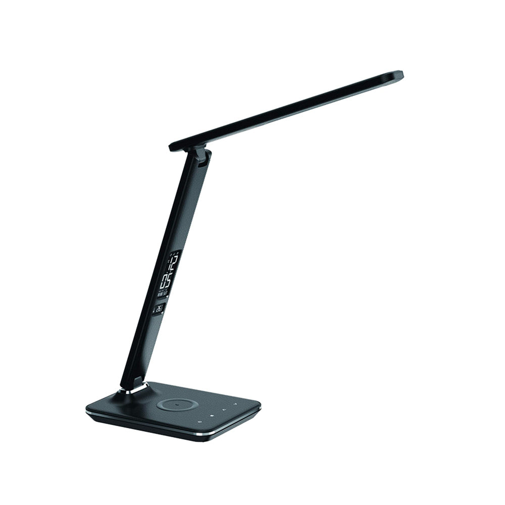 Buy U13Q LED Desk Lamp with Wireless Charger at deensquare.com Dubai | UAE. Features clock, calendar, alarm, temperature display &amp; 3 light modes.