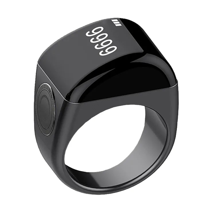 Zikr Ring World's First Smart Tasbih Ring from Iqibla - Black Color - Metal