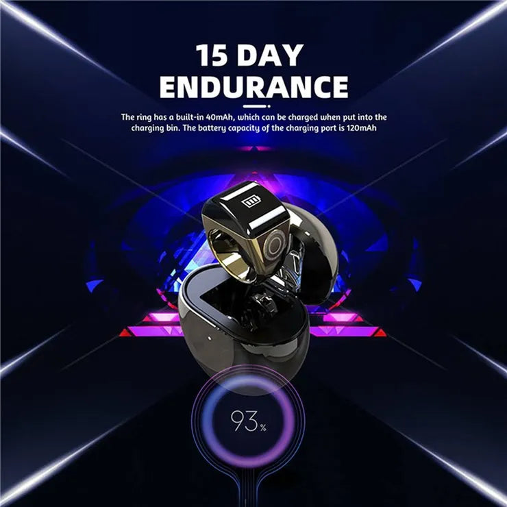 Zikr Ring World's First Smart Tasbih Ring from Iqibla - Black Color - Metal