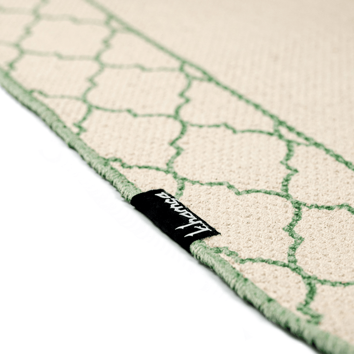 Khamsa Classic | Muslim Prayer Rug Prayer Mat Children Size 55 cm x 100 cm Arabic Style Janamaz in 100% Soft Organic Cotton Fabric Handcrafted Arabic Design | Akhdar - Green
