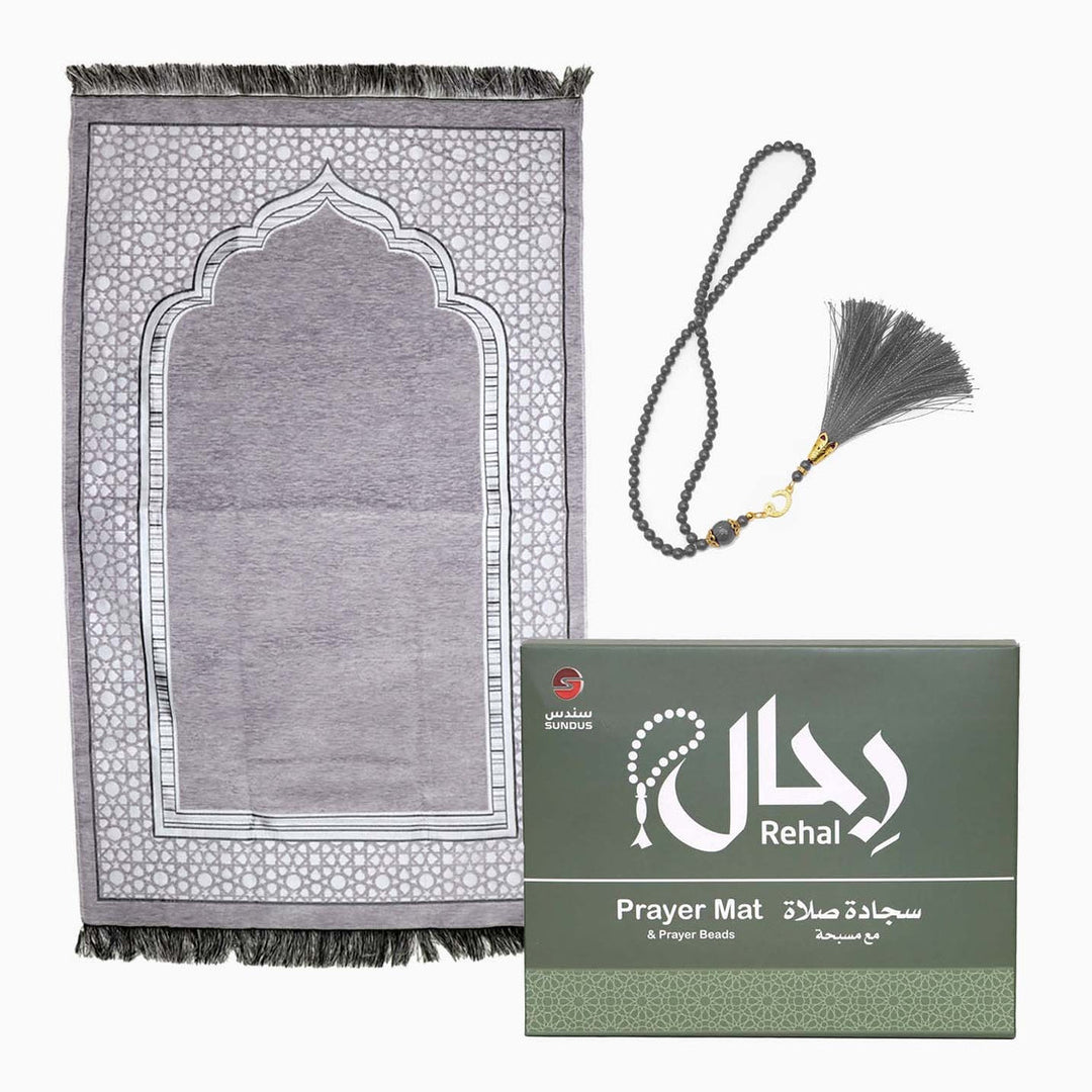 Rehal Prayer Mat with Tasbeeh – Lightweight Travel Prayer Mat Set for Daily Salah
