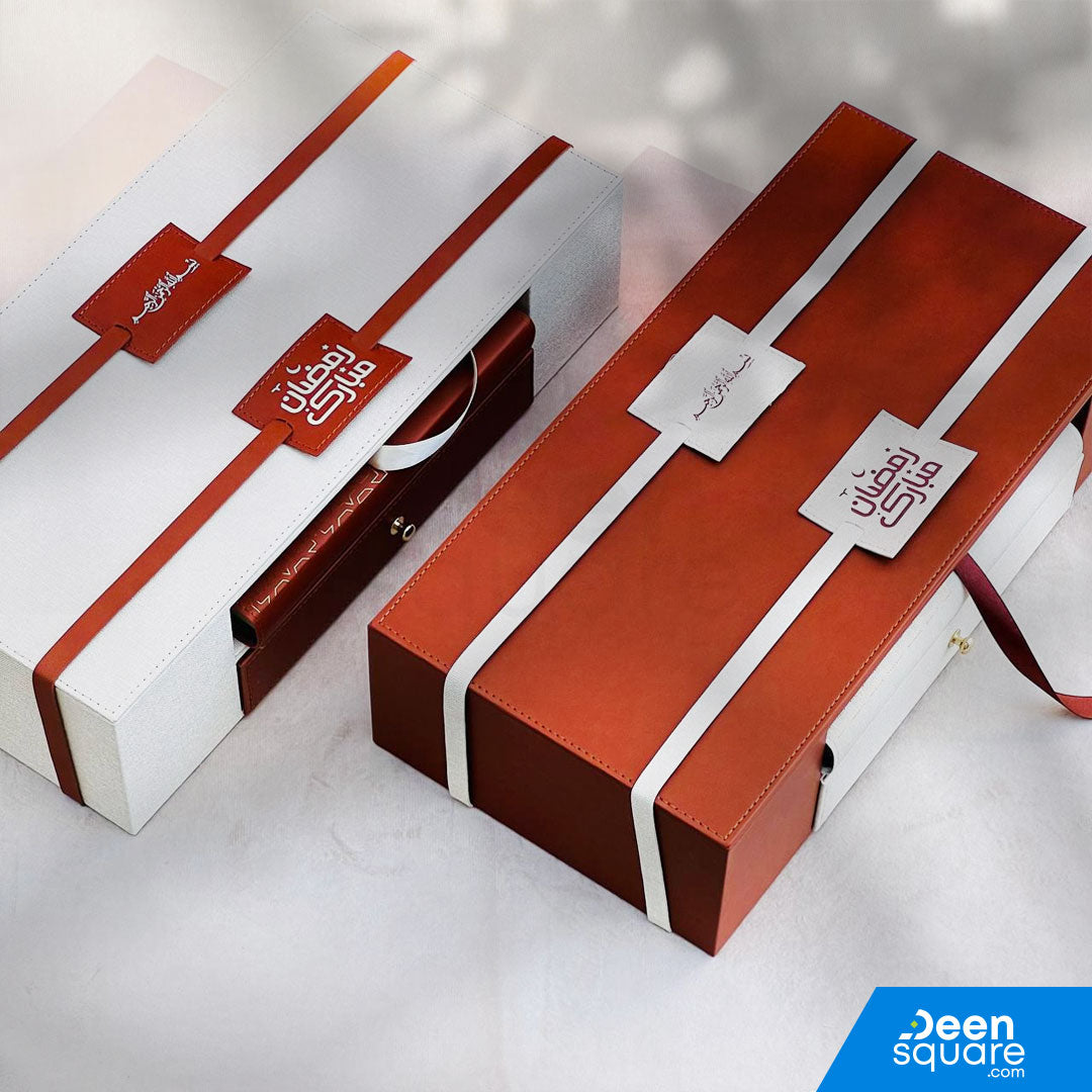 Quran & Acrylic Reading Stand with Leather Drawer Box - Premium Islamic Gift Set | مجموعة هدايا إسلامية فاخرة - صندوق من الجلد مع درج