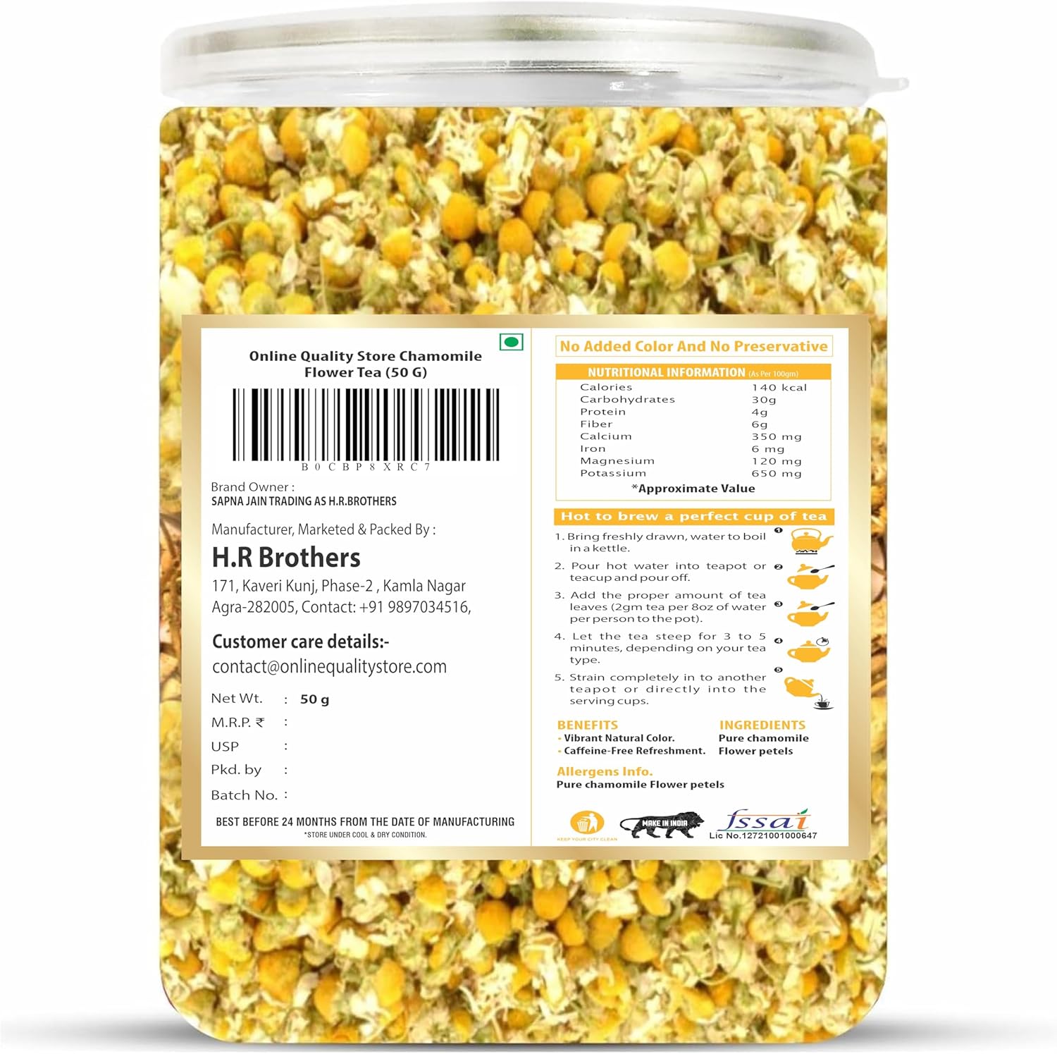 Online Quality Store chamomile flower herbal tea 50g natural dried chamomile flowers
