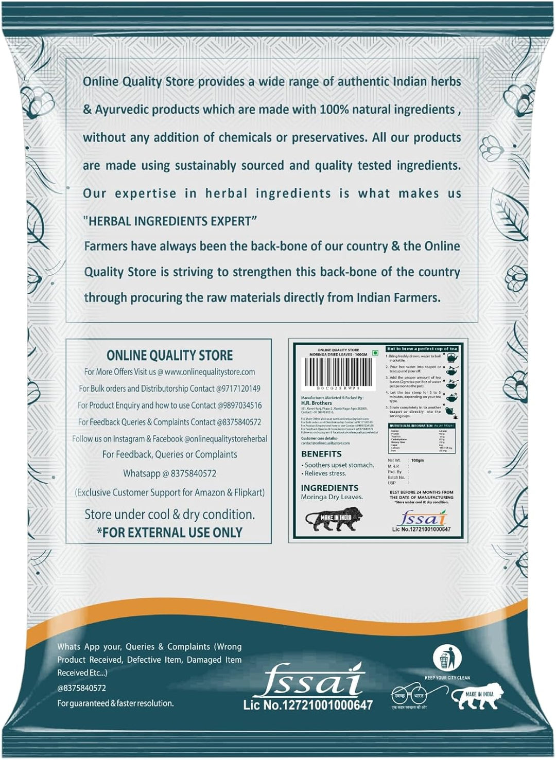 Online Quality Store moringa leaves herbal tea 100g natural dried moringa leaves