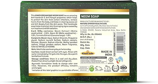 Khadi Organique Pure Handmade Neem Soap