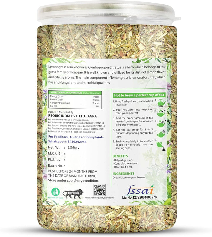 BRALCON organic lemongrass herbal tea 100g natural leaves