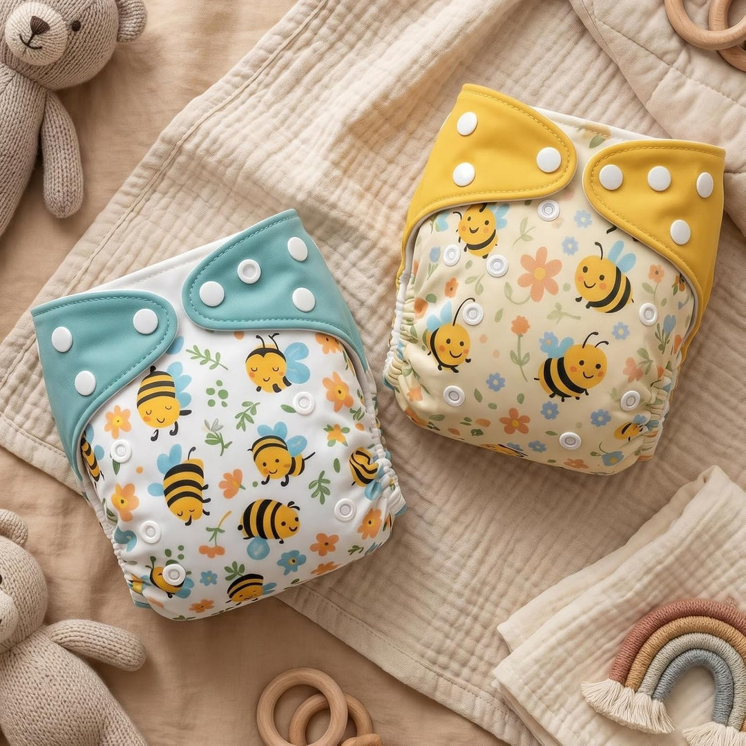 Blushbaby Premium Reusable Cloth Diaper Set (2 Diapers + 2 Inserts)