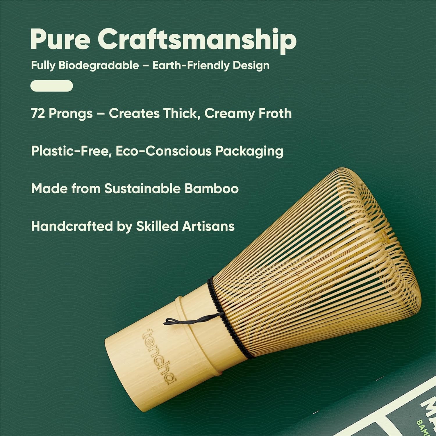 Tencha Japanese Handmade Bamboo Matcha Whisk (Chasen) – Traditional Bamboo Tool for Whisking Matcha & Hojicha