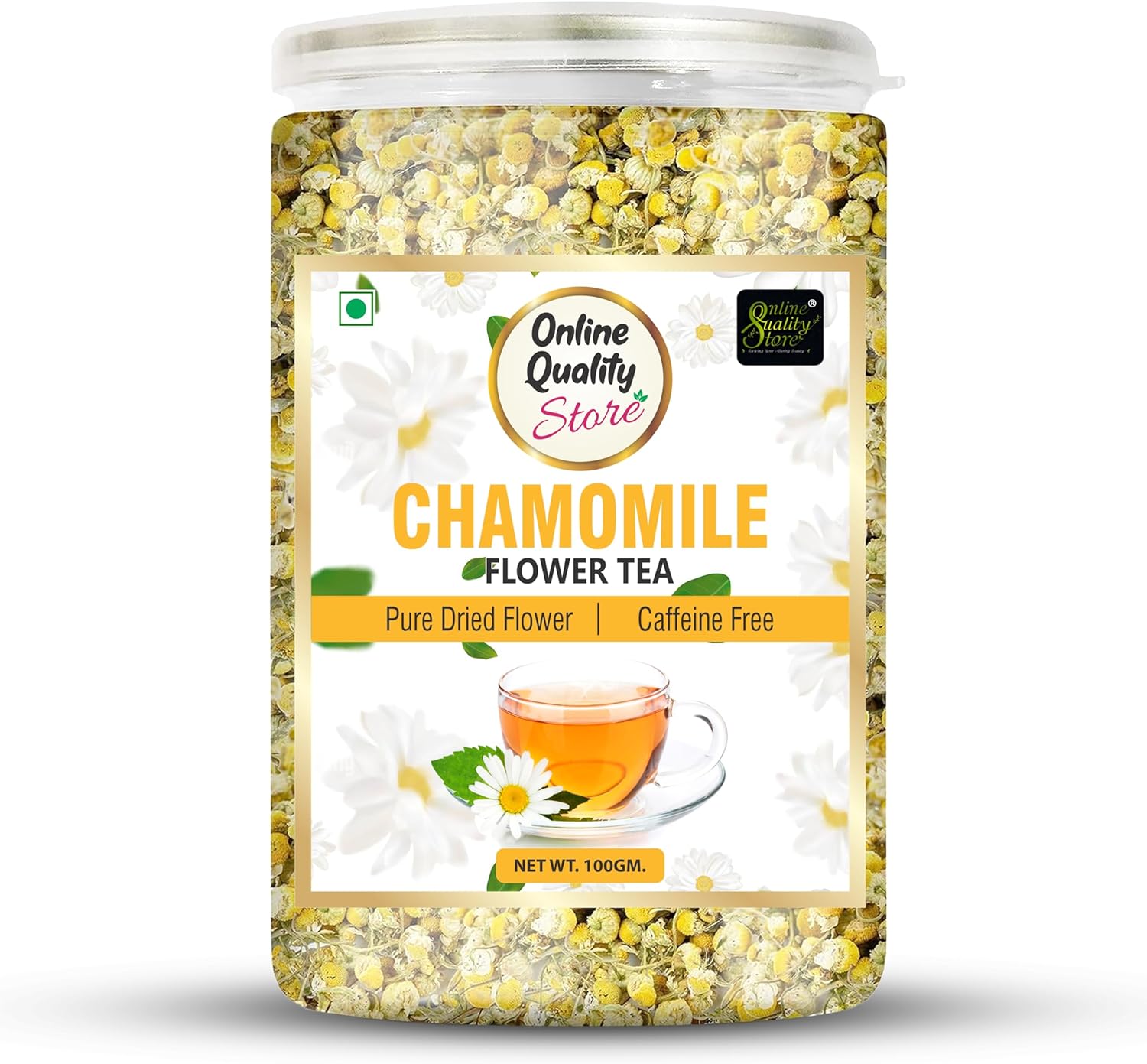 Online Quality Store Chamomile Flower Tea 100g packaging for UAE customers.