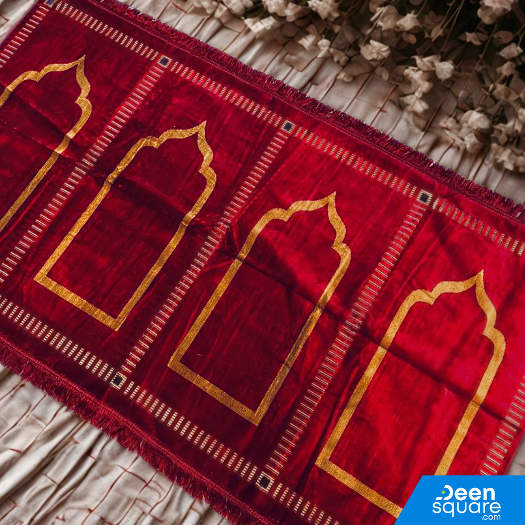 Family Prayer Mat for 4 person - 110x200 cm, Large Size | سجادة صلاة عائلية لأربعة اشخاص