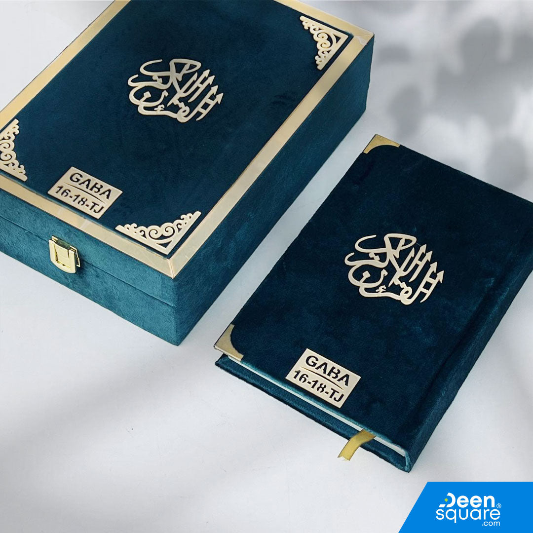 Enhance your spiritual journey with this beautifully designed Holy Quran in Indo-Pak script, presented in a luxurious velvet gift box. The Tajweed color-coded pages help you recite with proper pronunciation and fluency, while the clear and elegant text ensures a comfortable reading experience.