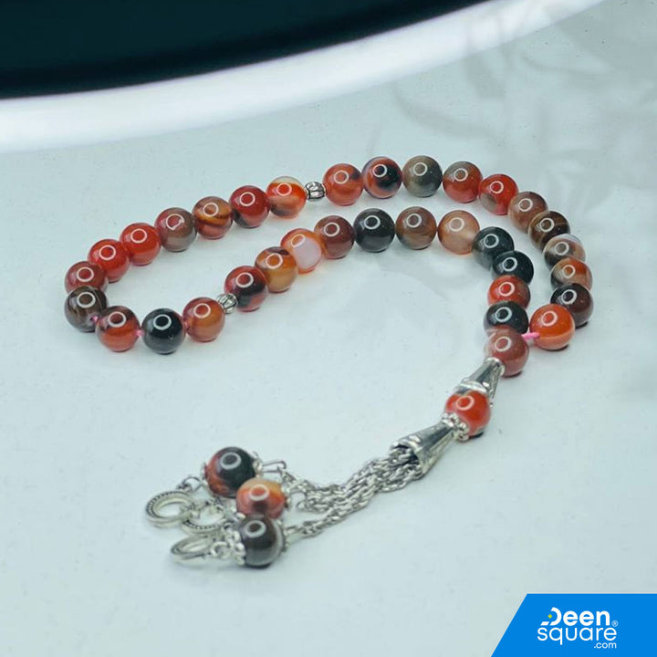 Aqeeq Misbaha – 33 Beads Stone Tasbeeh (Aqiq Prayer Beads)