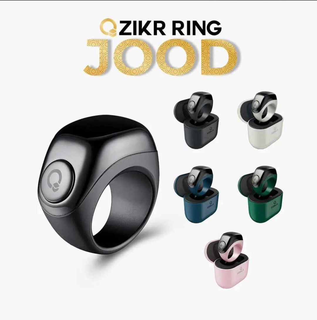 Jood J01 Smart Zikr Ring Tasbih Counter, Smart Rings Tasbeeh For Prayer Reminder OLED Display, IP67 Waterproof, 3 Sizes (18/20/22mm) + Charging Case