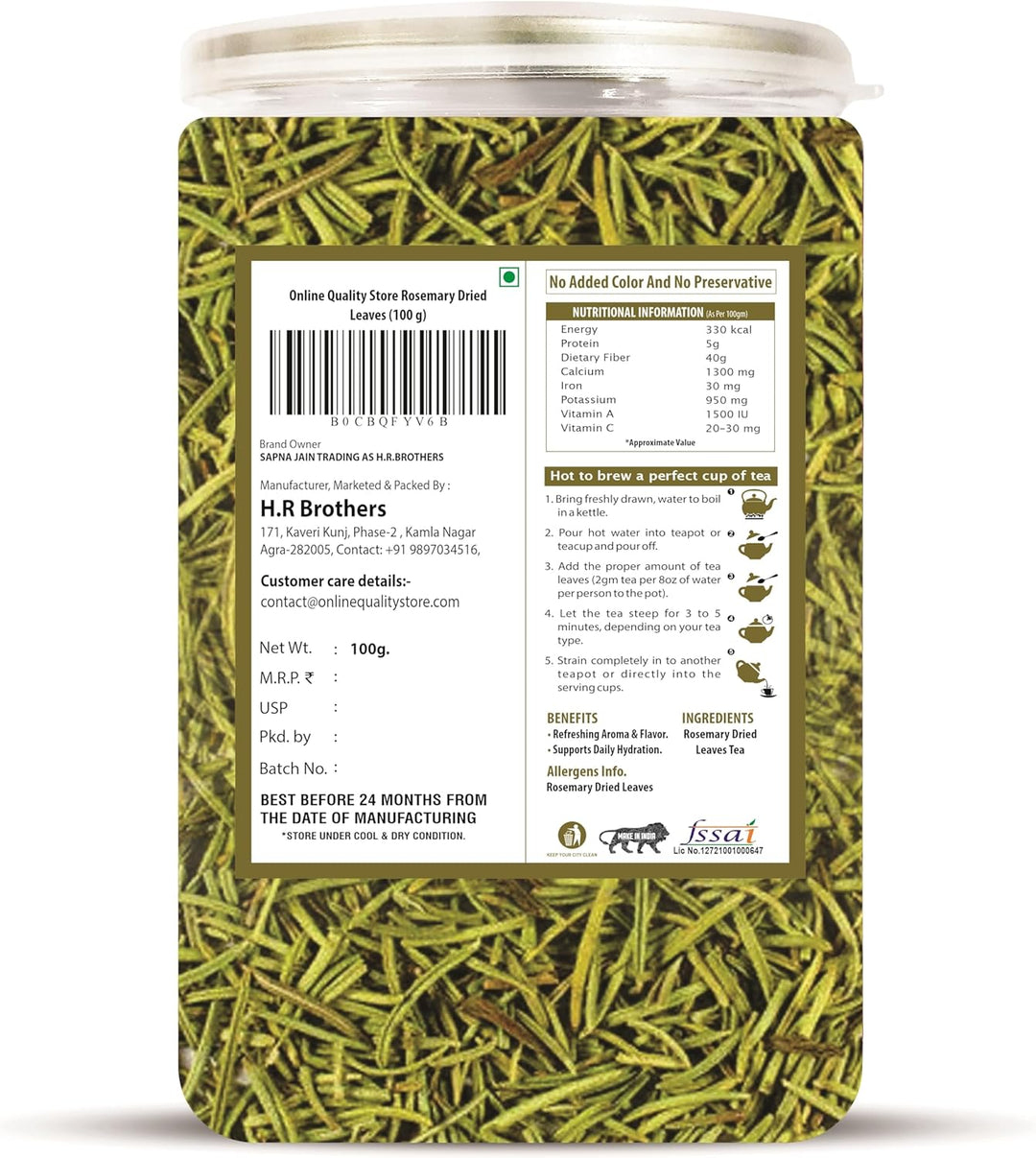 Online Quality Store rosemary leaves herbal tea 100g natural dried rosemary