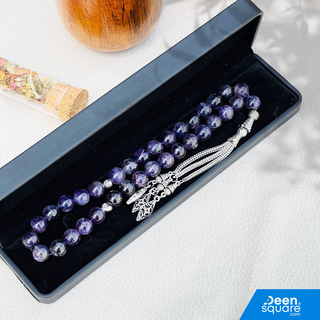 Pearl 33 beads Tasbeeh - Natural Amethyst