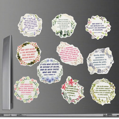 Islamic Inspirational Fridge Magnets – Set of 10 (Set 13)