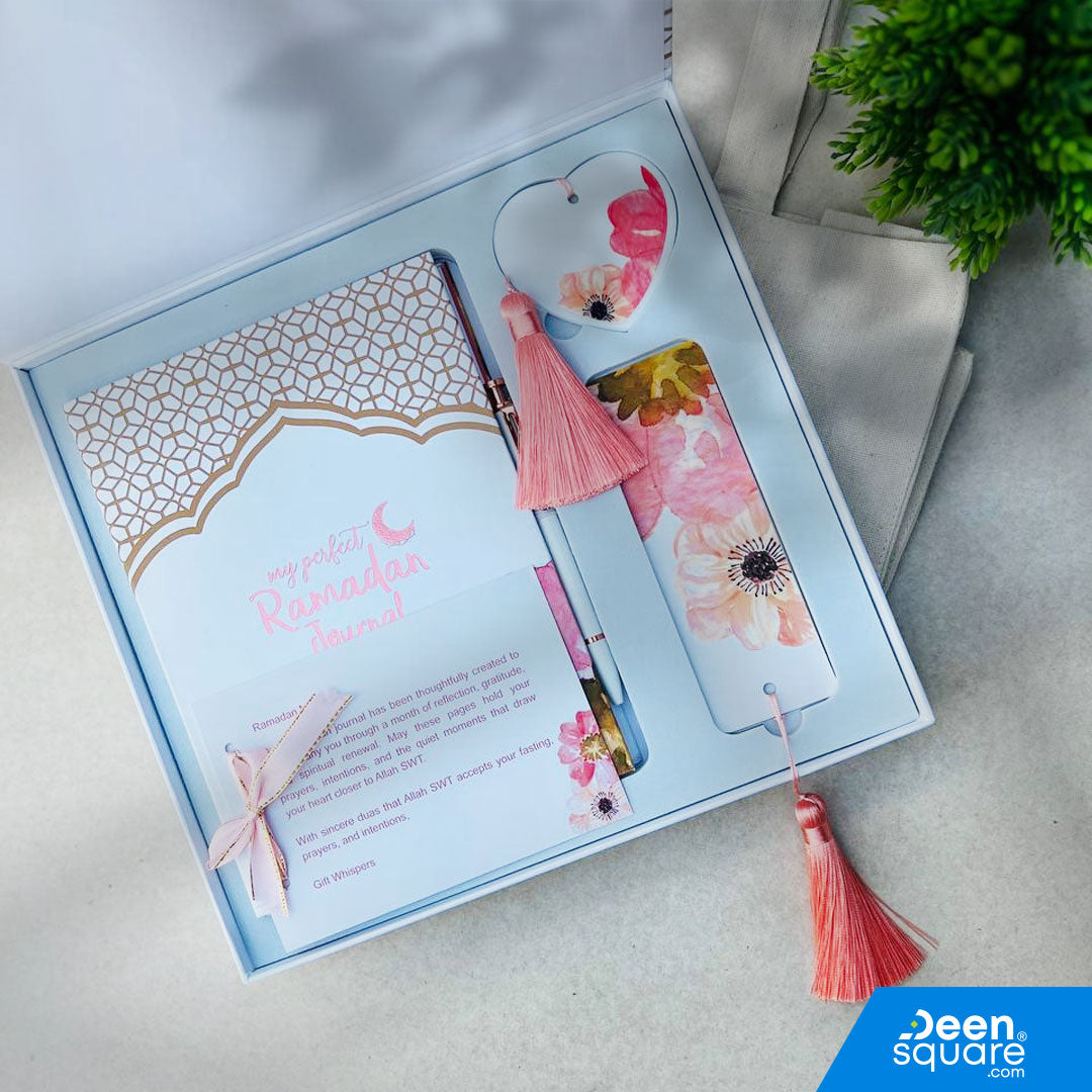 My Perfect Ramadan Journal Gift Pack – Luxury Gold-Foiled Journal with Sabr & Shukr Keepsake