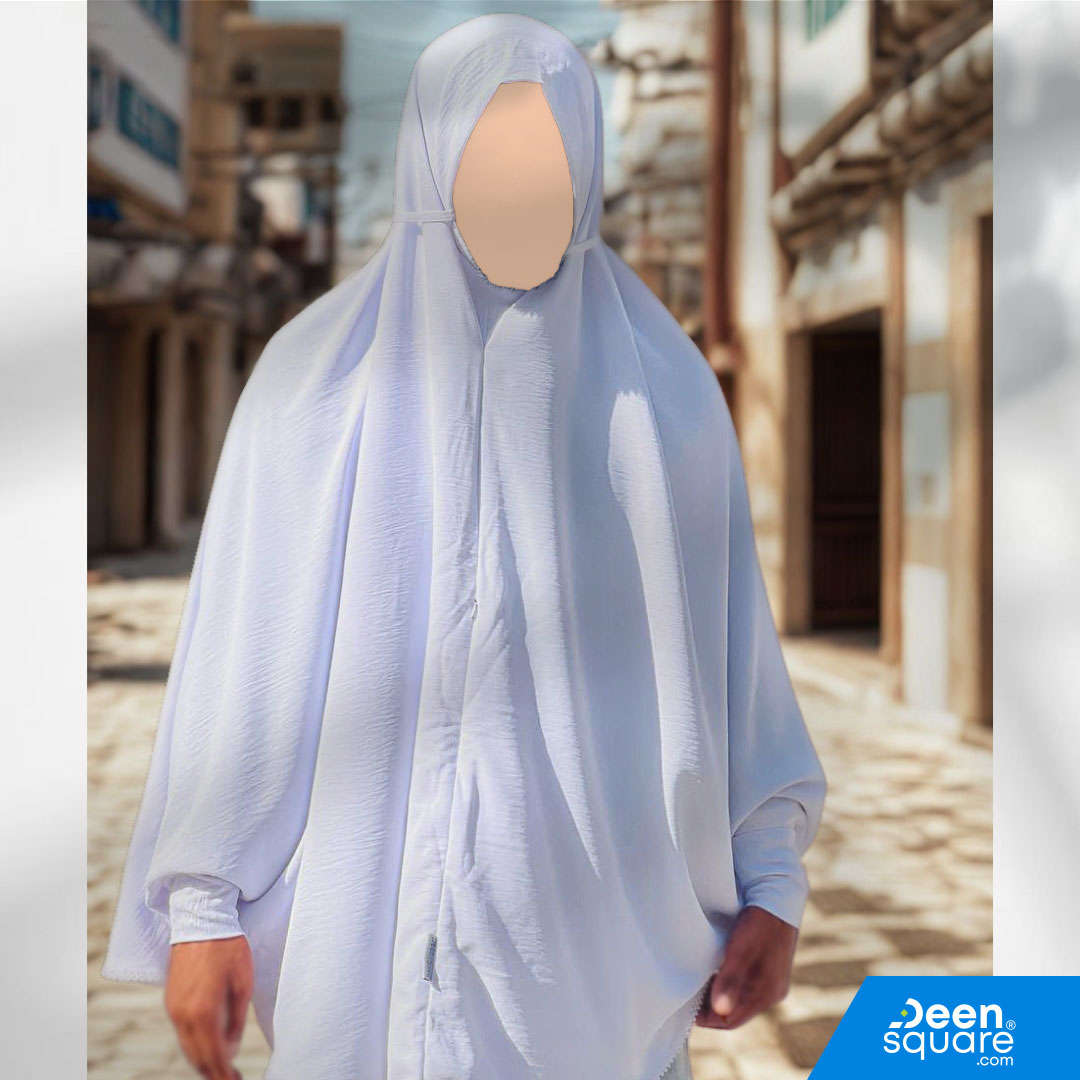 Premium Hajj and Umrah Prayer Scarf / Top for Women - White