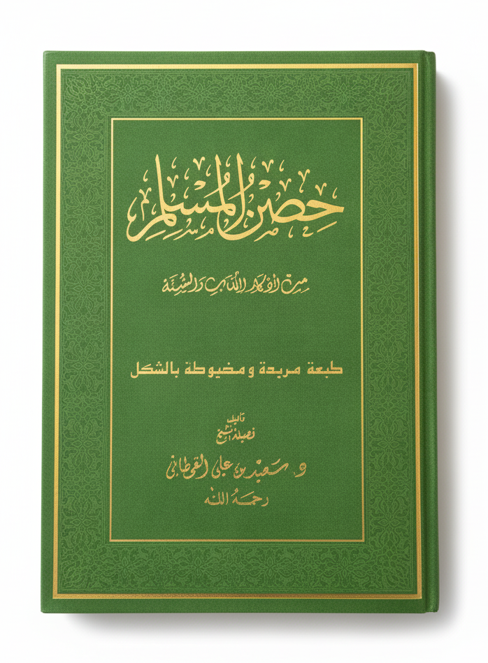 Hisn al-Muslim (Fortress of the Muslim) – Green Velvet Cover | حِصْنُ المُسْلِم - (size 17x24)