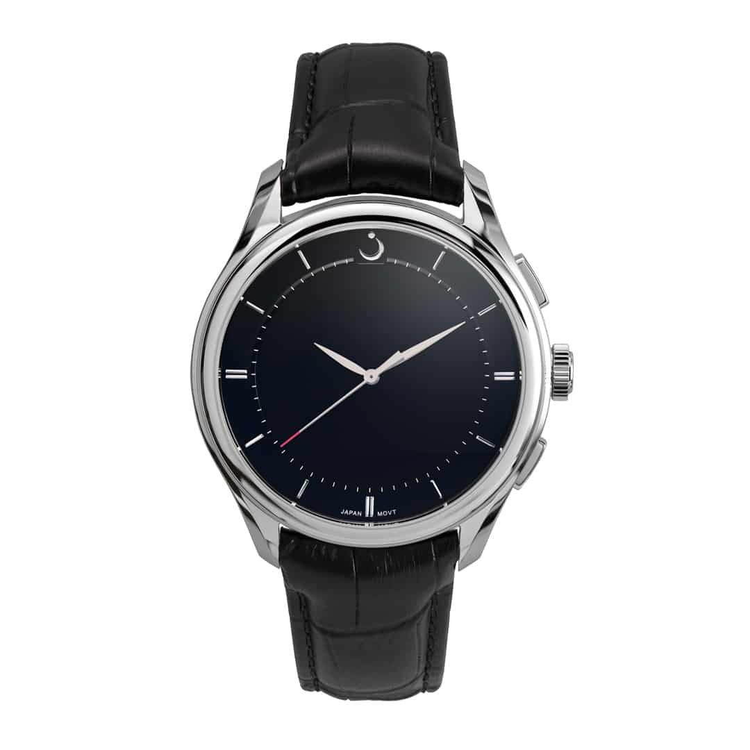 Al Fajr Premier 360 Leather Silver Model WK-26LS (40mm) - Black Color