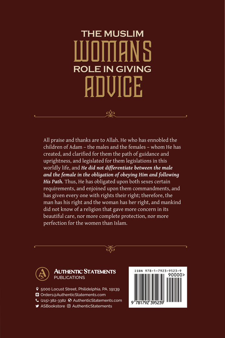 THE MUSLIM WOMAN'S ROLE IN GIVING ADVICE