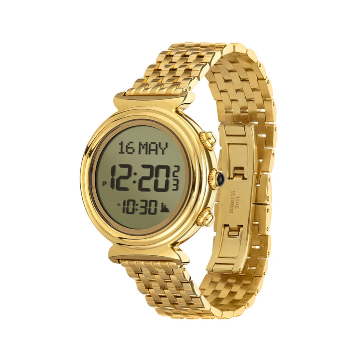 Al Fajr Ladies Golden Watch: Model WF-14S angle view