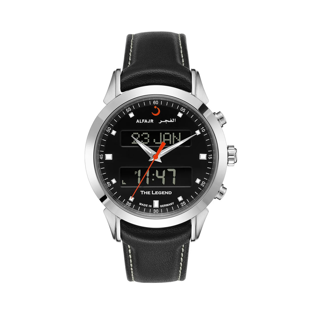 Al Fajr Legend 360 Luxury Azan Watch Black Dial WA-30L – Leather