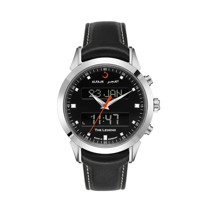 Al Fajr Legend 360 Luxury Azan Watch Black Dial WA-30L – Leather