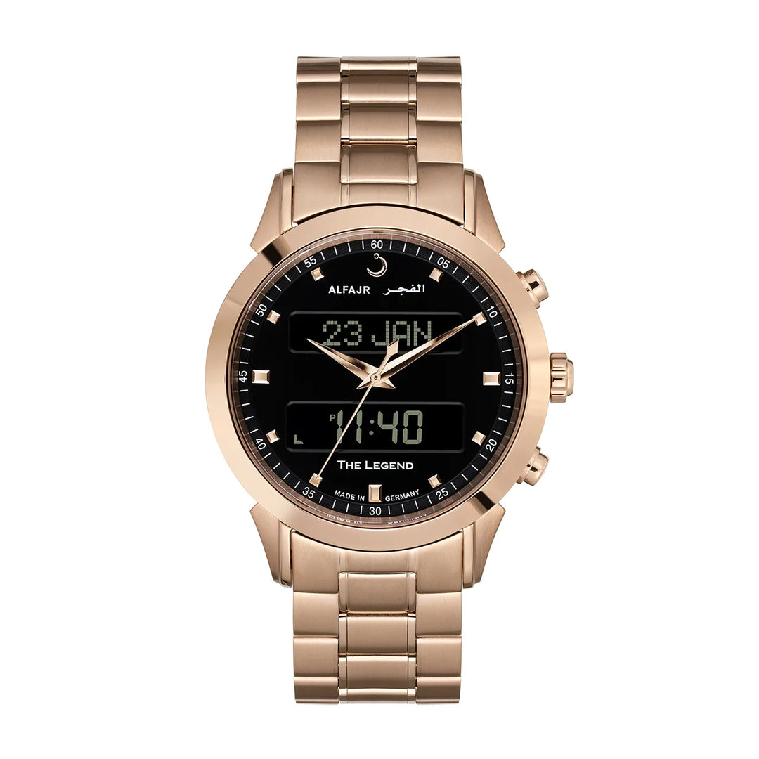 Al Fajr Legend 360 Luxury Azan Watch Black Dial WA-30SB – Stainless Steel