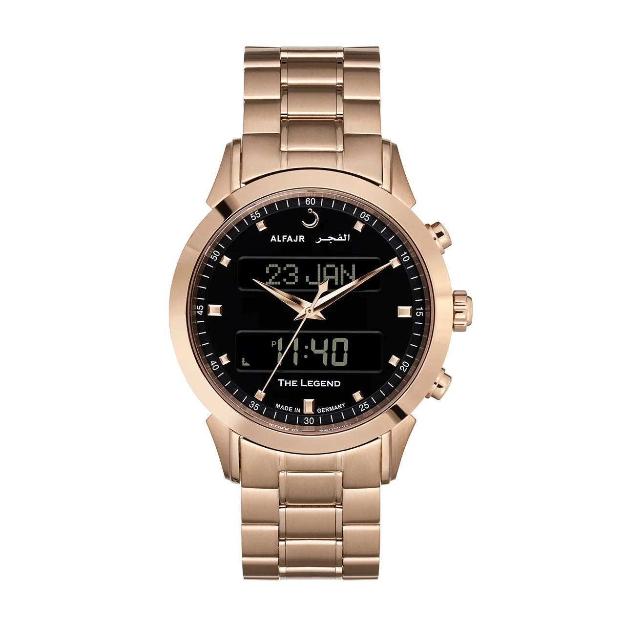 Al Fajr Legend 360 Luxury Azan Watch Black Dial WA-30SB – Stainless Steel