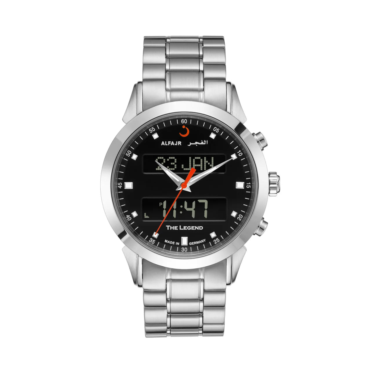 Al Fajr Legend 360 Luxury Azan Watch Black Dial WA-30SS – Stainless Steel