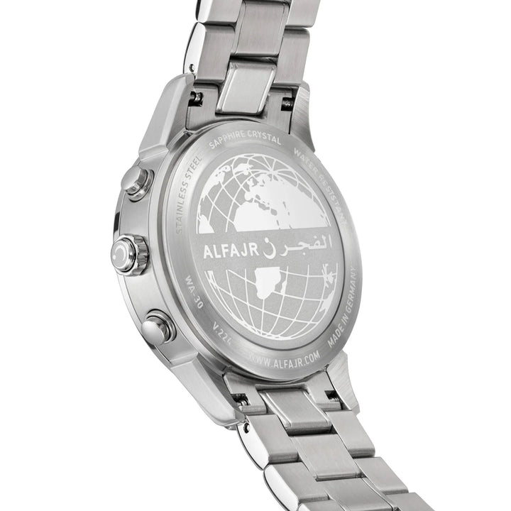 Al Fajr Legend 360 Luxury Azan Watch Black Dial WA-30SS – Stainless Steel back view