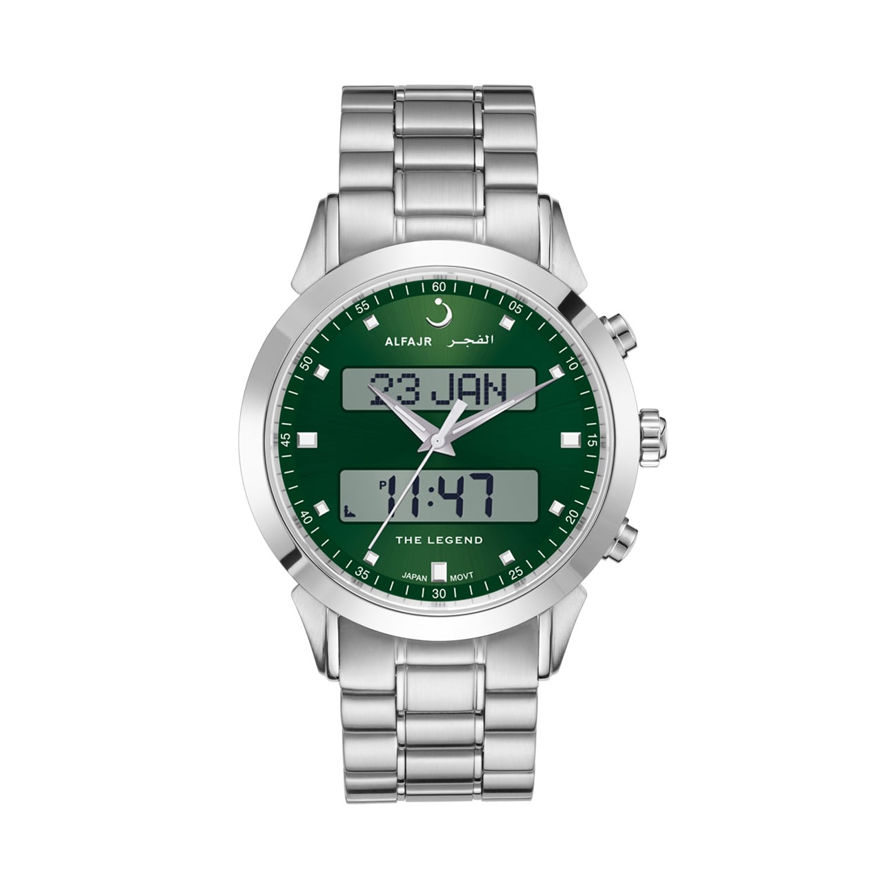 Al Fajr Legend 360 Luxury Azan Watch Green Dial WA-30SS – Stainless Steel